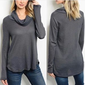 Soft and cozy Cowl Neck Sweater - Gray